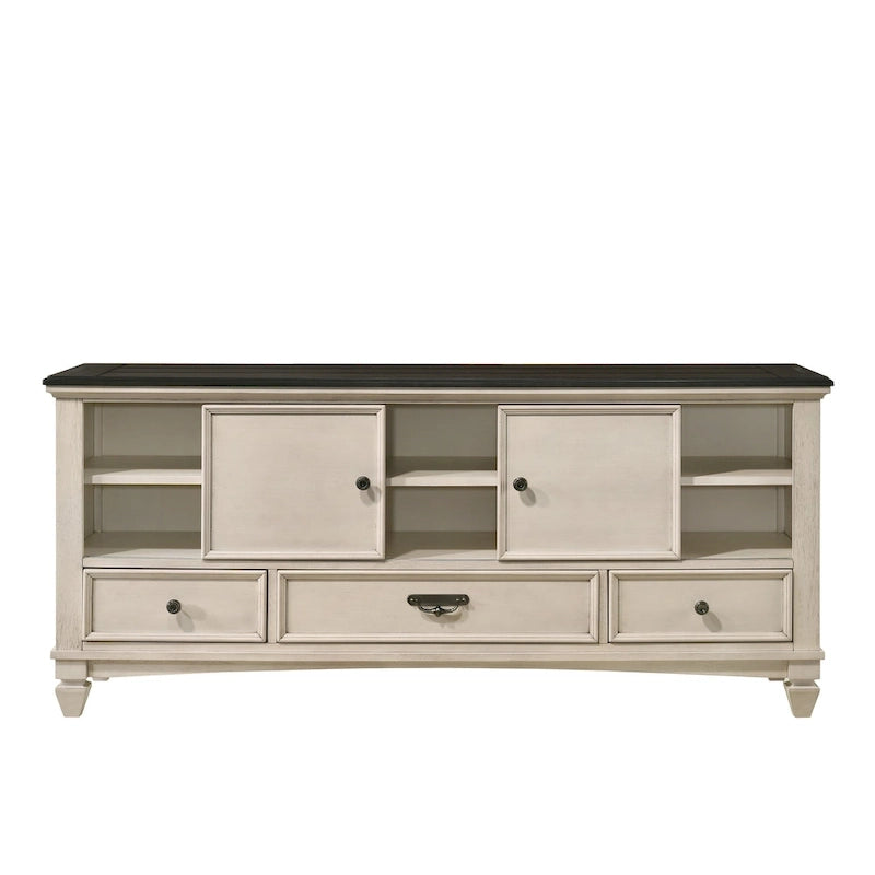 Roseanne 6 Piece Cream Brown Panel Bedroom Set