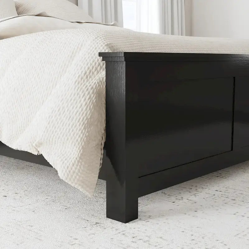 Oak Park Black Wood Queen Bed, Nightstand and Dresser by Homestyles