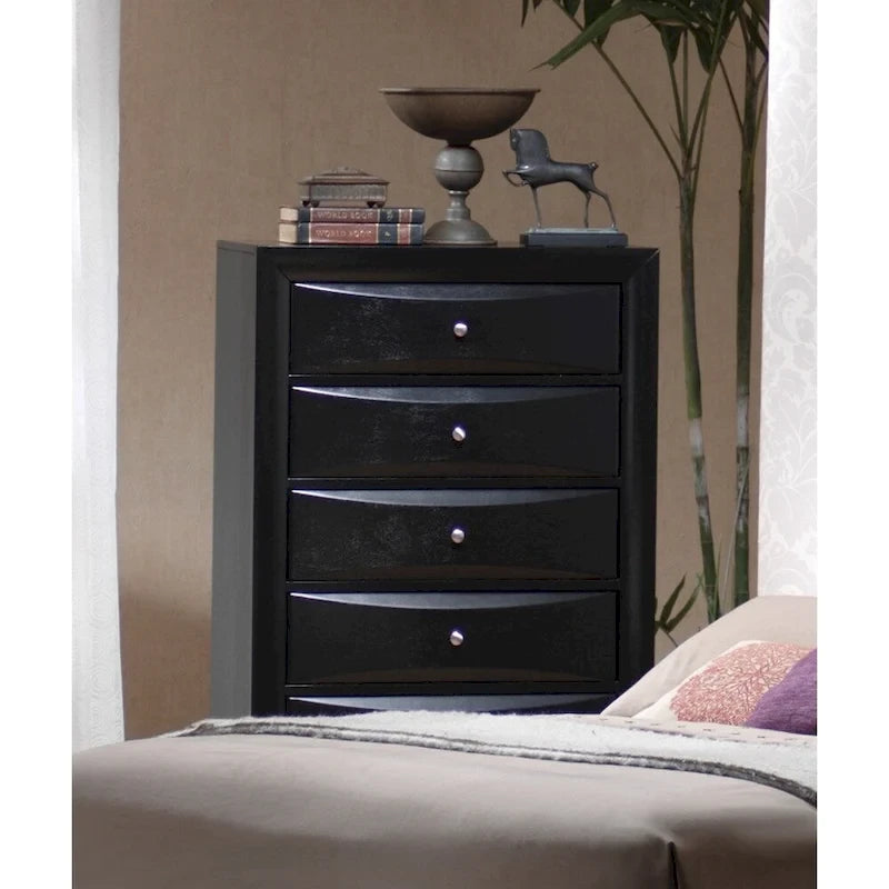 Jazz Black 6-piece Storage Bedroom Set