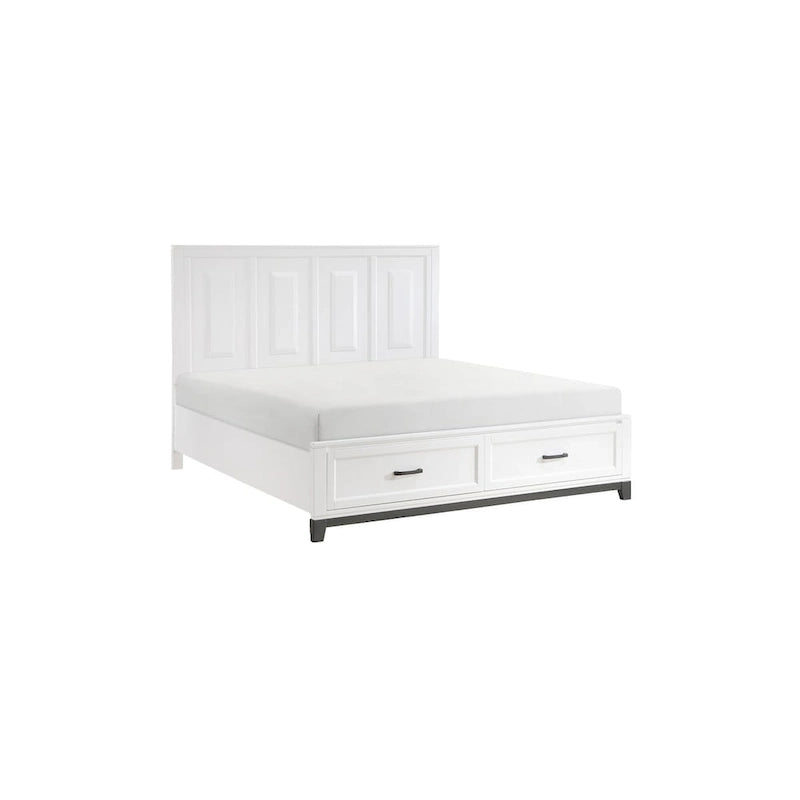 Saratoga 3 Piece White Modern Storage Platform Bedroom Set