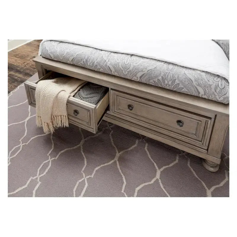 Donald 5 Piece Gray Modern Sleigh Storage Platform Bedroom Set