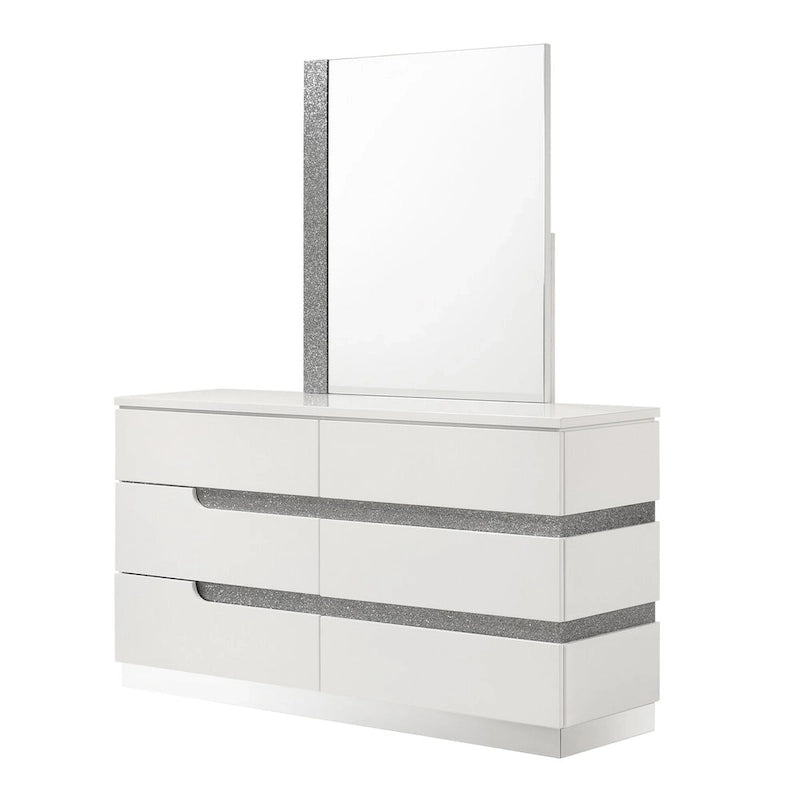 New Classic Furniture Corazon White 4-piece Bedroom Set with Nightstand