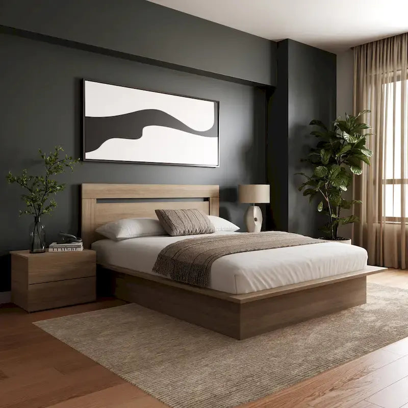 Malibu 4-Piece Bedroom Set with Bed, Headboard, and 2 Nightstands