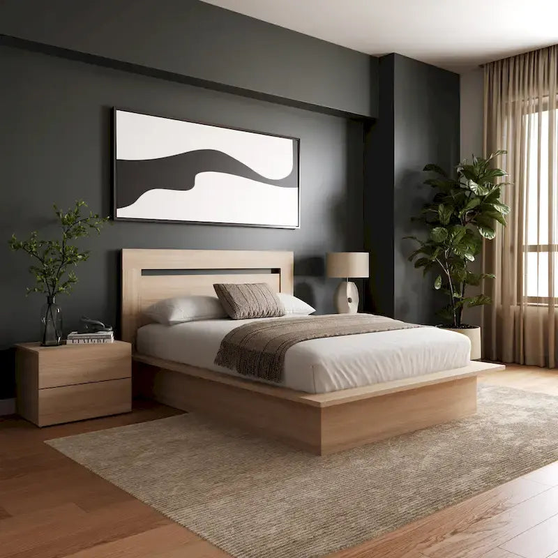 Malibu 4-Piece Bedroom Set with Bed, Headboard, and 2 Nightstands