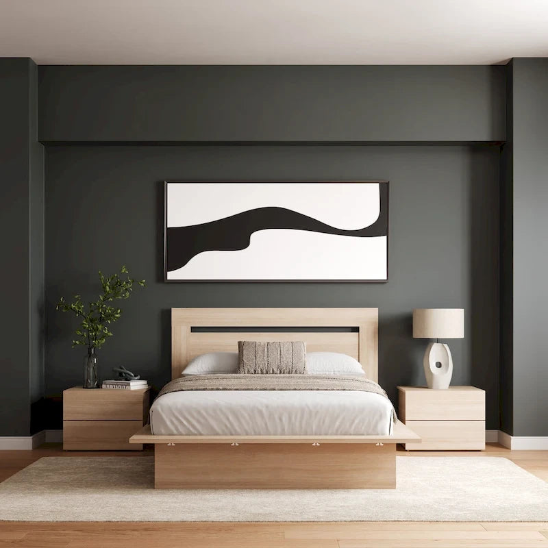 Malibu 4-Piece Bedroom Set with Bed, Headboard, and 2 Nightstands