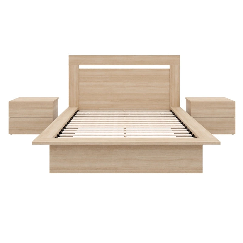Malibu 4-Piece Bedroom Set with Bed, Headboard, and 2 Nightstands