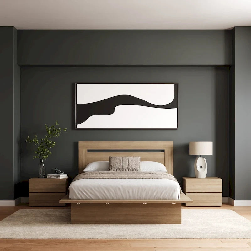 Malibu 4-Piece Bedroom Set with Bed, Headboard, and 2 Nightstands