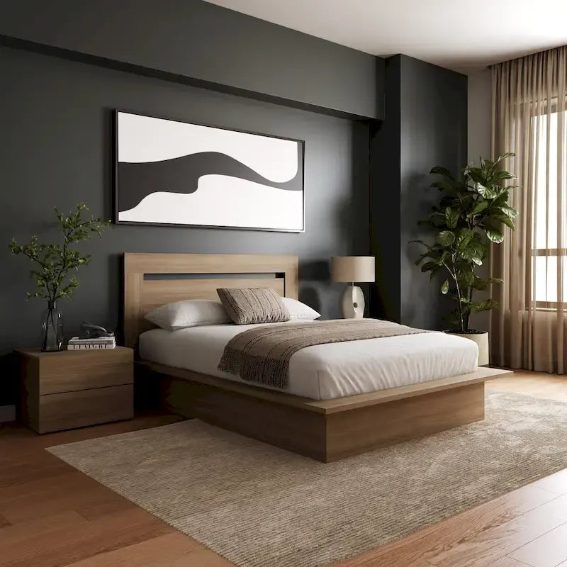 Malibu 4-Piece Bedroom Set with Bed, Headboard, and 2 Nightstands