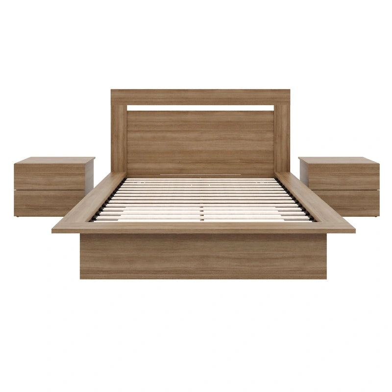 Malibu 4-Piece Bedroom Set with Bed, Headboard, and 2 Nightstands