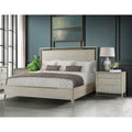 Roundhill Furniture Mantalia 3-Piece Solid Wood Bedroom Set with Metal Frame, Bed with 2 Nightstands, Champagne