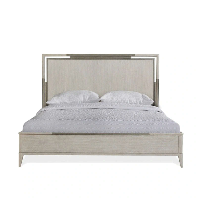 Roundhill Furniture Mantalia 3-Piece Solid Wood Bedroom Set with Metal Frame, Bed with 2 Nightstands, Champagne