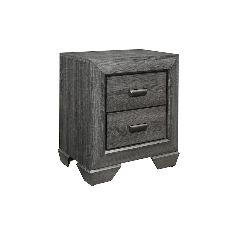 Valli 3 Piece Gray Modern Panel Bedroom Set