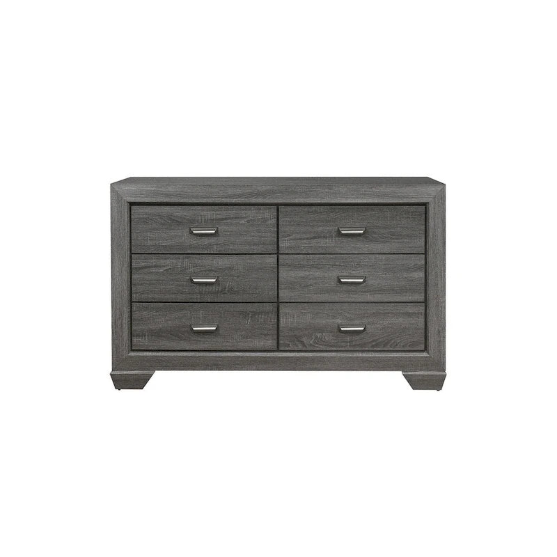 Valli 3 Piece Gray Modern Panel Bedroom Set