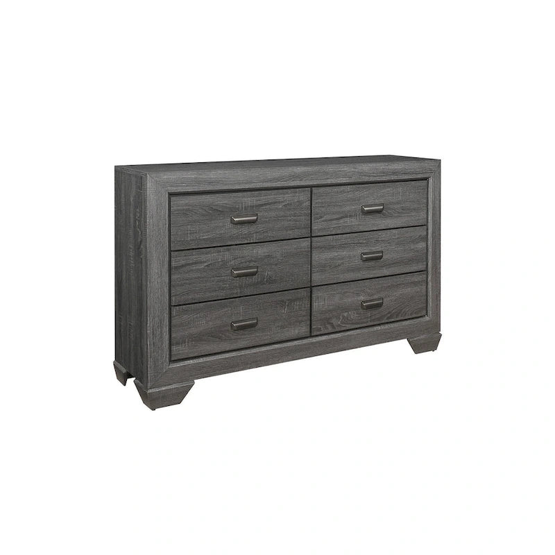 Valli 3 Piece Gray Modern Panel Bedroom Set