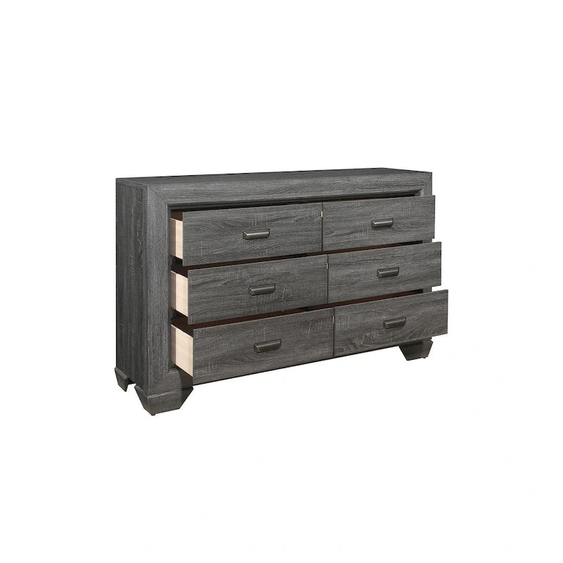 Valli 3 Piece Gray Modern Panel Bedroom Set