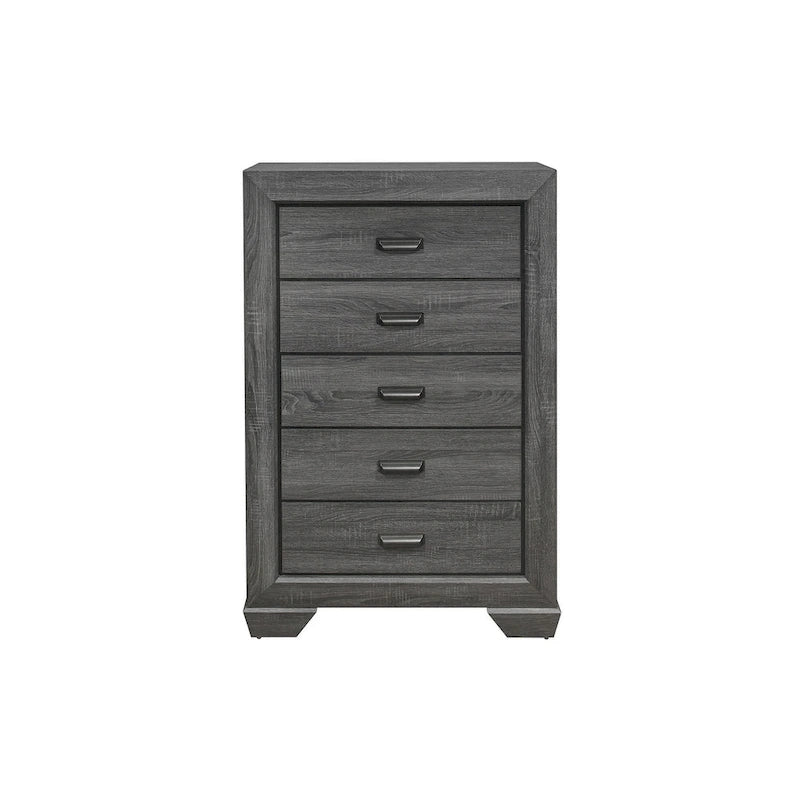 Valli 3 Piece Gray Modern Panel Bedroom Set