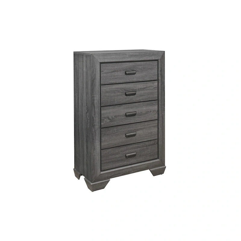 Valli 3 Piece Gray Modern Panel Bedroom Set