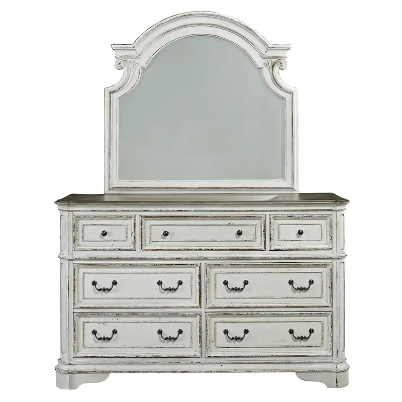 Magnolia Manor Panel Bed, Dresser and Mirror Set