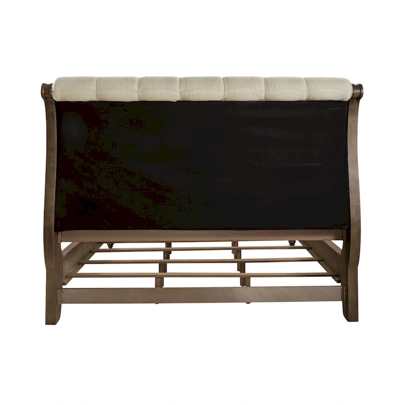 Americana Farmhouse Sleigh Bed, Dresser, Mirror, and Nightstand Bedroom Set