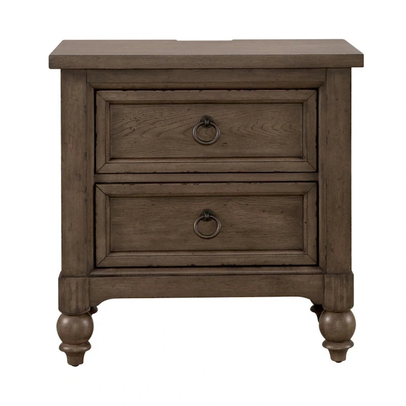 Americana Farmhouse Sleigh Bed, Dresser, Mirror, and Nightstand Bedroom Set