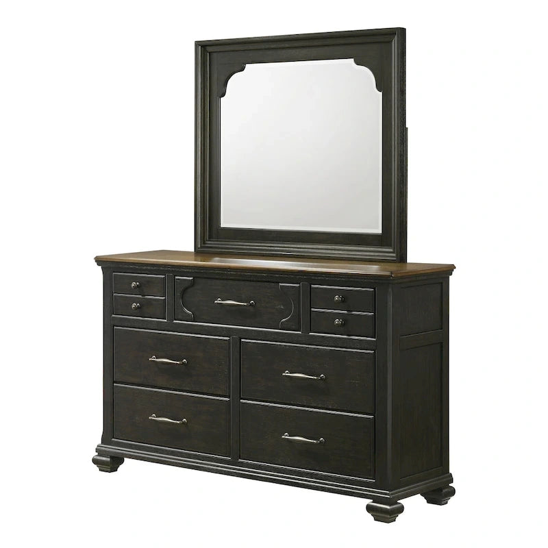 Josalina 5 Piece Brown Modern Contemporary Solid Wood And Veneers Fabric Storage Bedroom Set