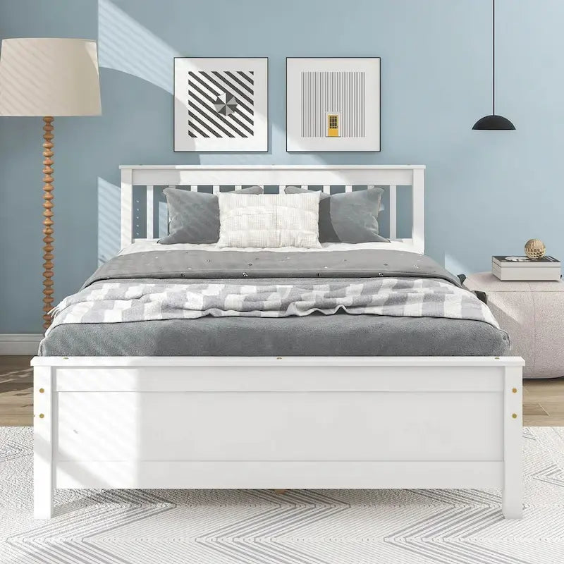 Bed with Headboard and Footboard for Kids, Teens, Adults,with a Nightstand