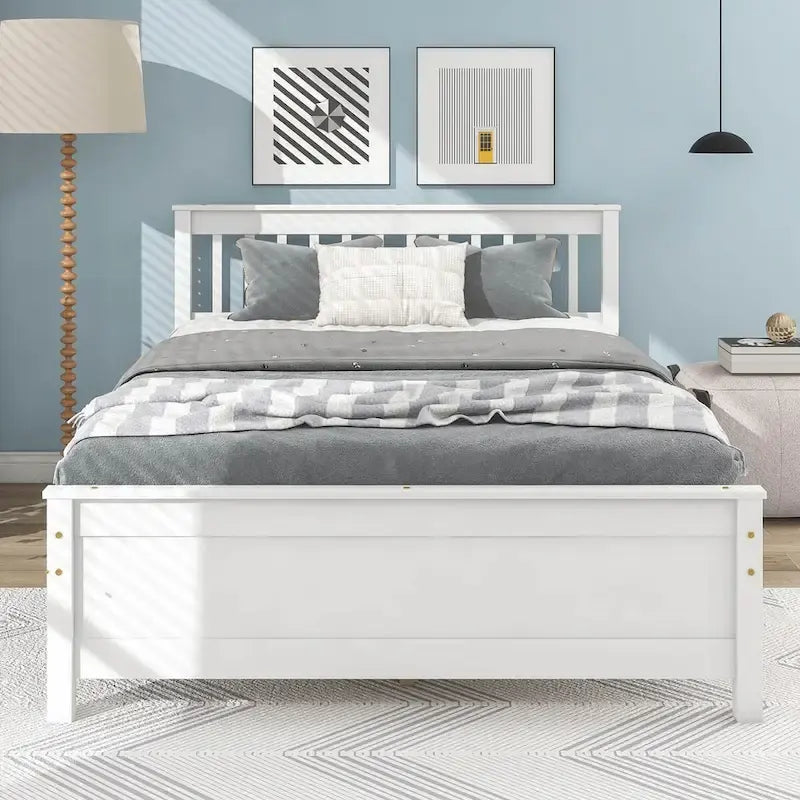 Bed with Headboard and Footboard for Kids, Teens, Adults,with a Nightstand