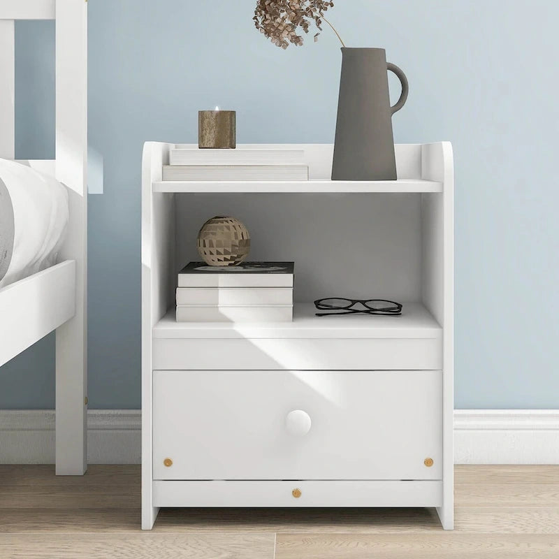 Bed with Headboard and Footboard for Kids, Teens, Adults,with a Nightstand