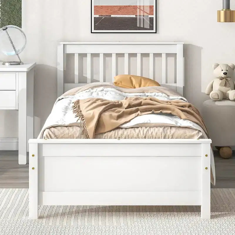 Bed with Headboard and Footboard for Kids, Teens, Adults,with a Nightstand