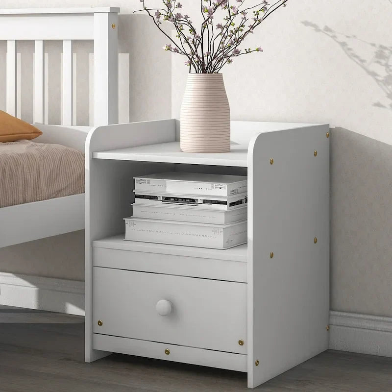 Bed with Headboard and Footboard for Kids, Teens, Adults,with a Nightstand