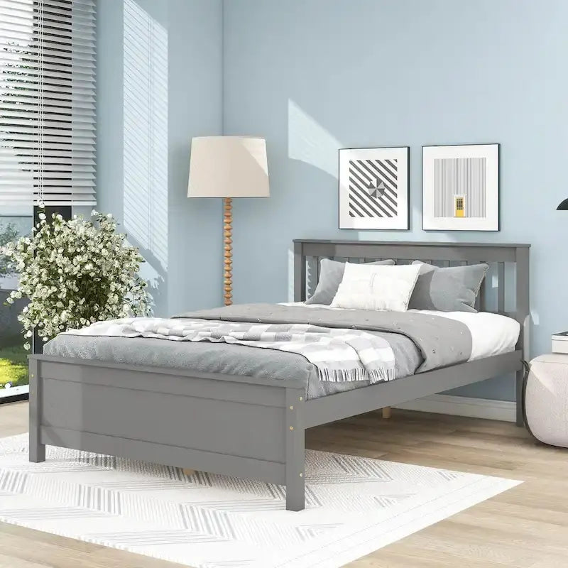 Bed with Headboard and Footboard for Kids, Teens, Adults,with a Nightstand