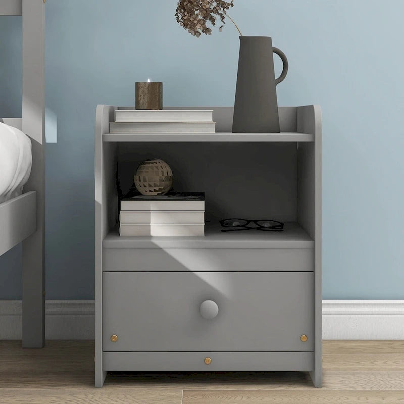 Bed with Headboard and Footboard for Kids, Teens, Adults,with a Nightstand