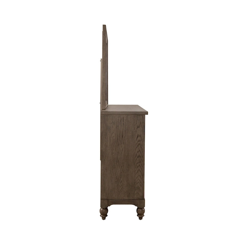 Americana Farmhouse Shelter Bed, Dresser and Mirror Bedroom Set