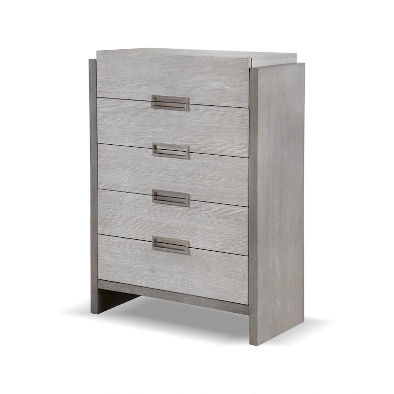 Furniture of America Cruz Contemporary Gray Solid Wood Panel 6-Piece Bed, 2 Nightstand, Chest, Dresser and Mirror Bedroom Set