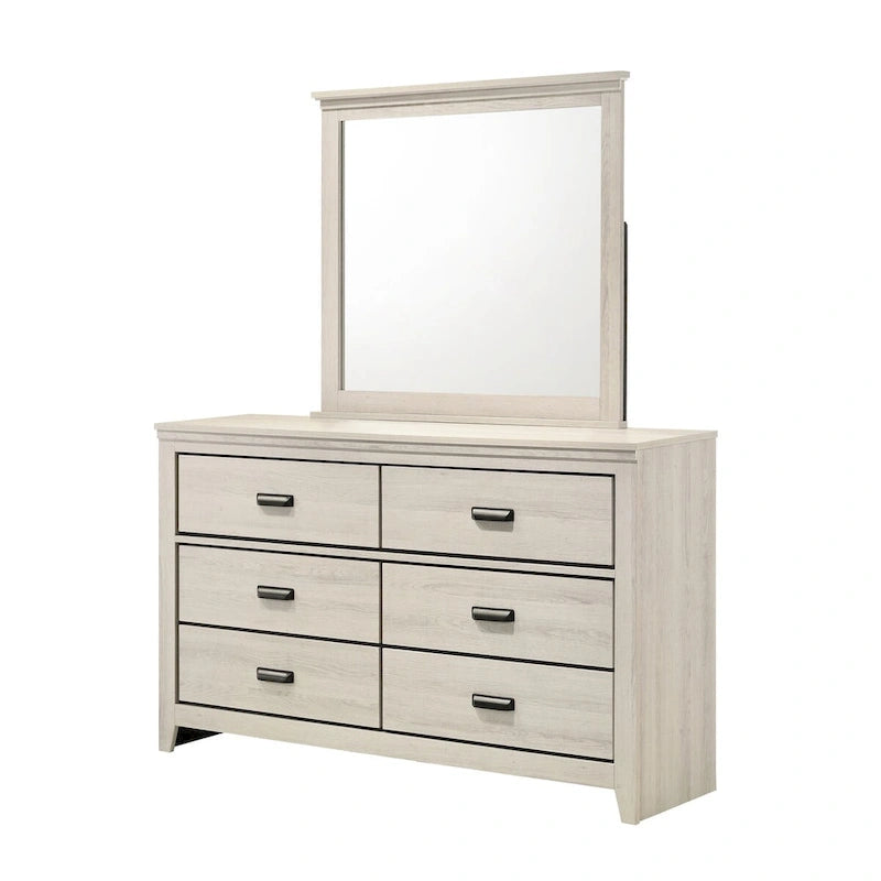 Edyth 4 Piece White LED Panel Bedroom Set