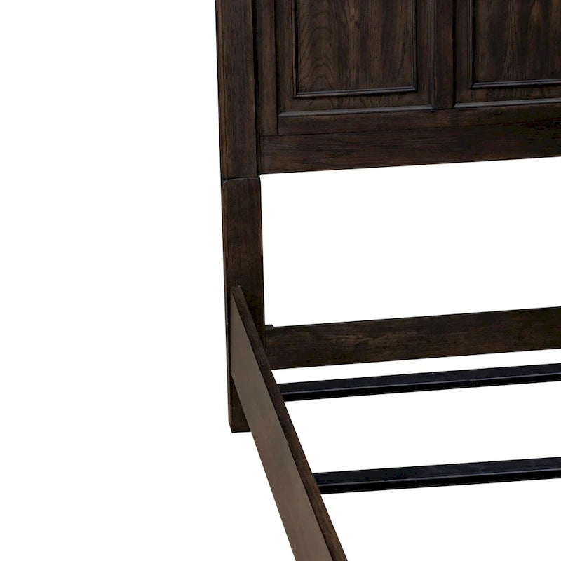 Paradise Valley Saddle Brown Panel Bed, Dresser and Mirror, & Nightstand