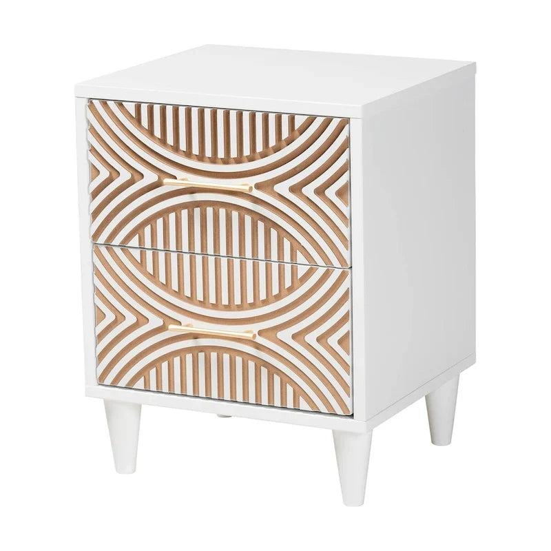 Louetta Coastal White Carved Contrasting 3-Piece/4-Piece Bedroom Set (Multiple Bed Sizes)