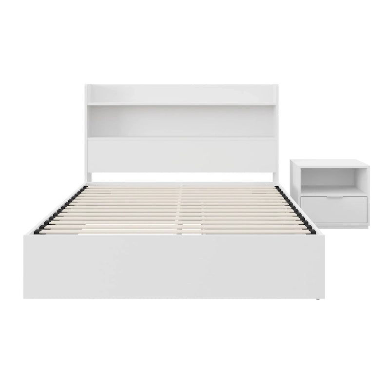 Hunter Platform Bed With Headboard And 1-Drawer Nightstand