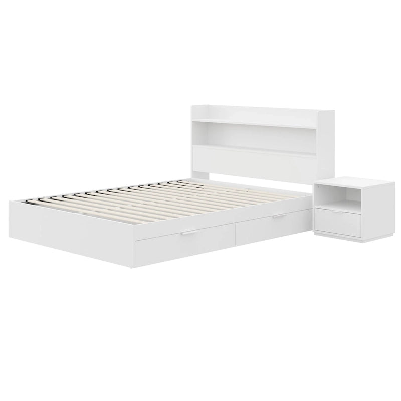 Hunter Platform Bed With Headboard And 1-Drawer Nightstand