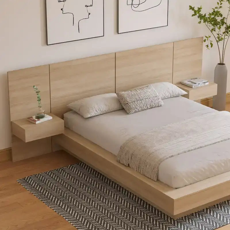 Napa 4-Piece Platform Bedroom Set With Floating Nightstand