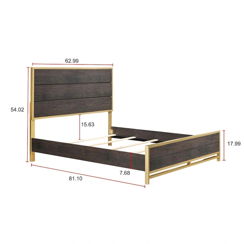 Wedro 3 Piece Dark Brown Rustic Panel Bedroom Set