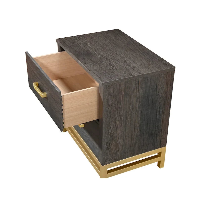 Wedro 3 Piece Dark Brown Rustic Panel Bedroom Set