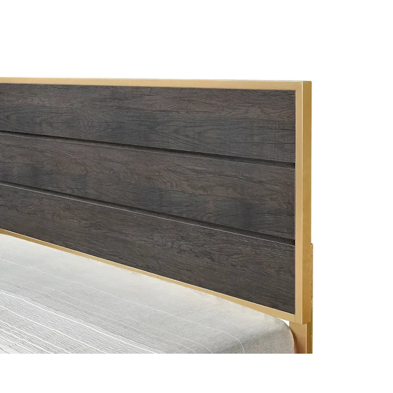 Wedro 3 Piece Dark Brown Rustic Panel Bedroom Set
