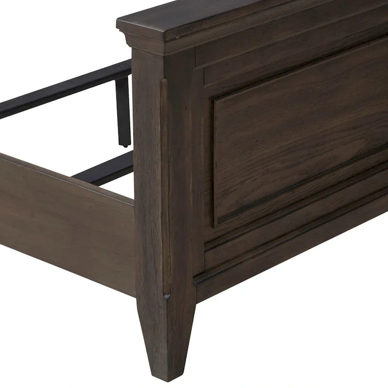Paradise Valley Saddle Brown Upholstered Bed, Dresser and Mirror Set