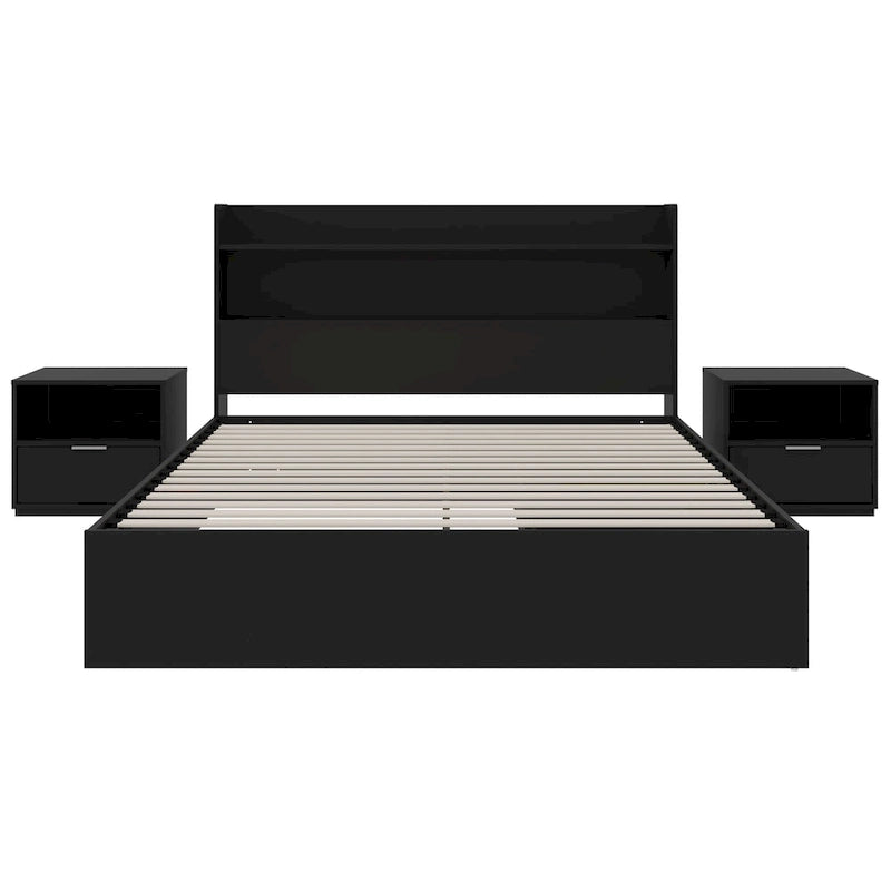 Hunter Platform Bed With Headboard And 2 Nightstands