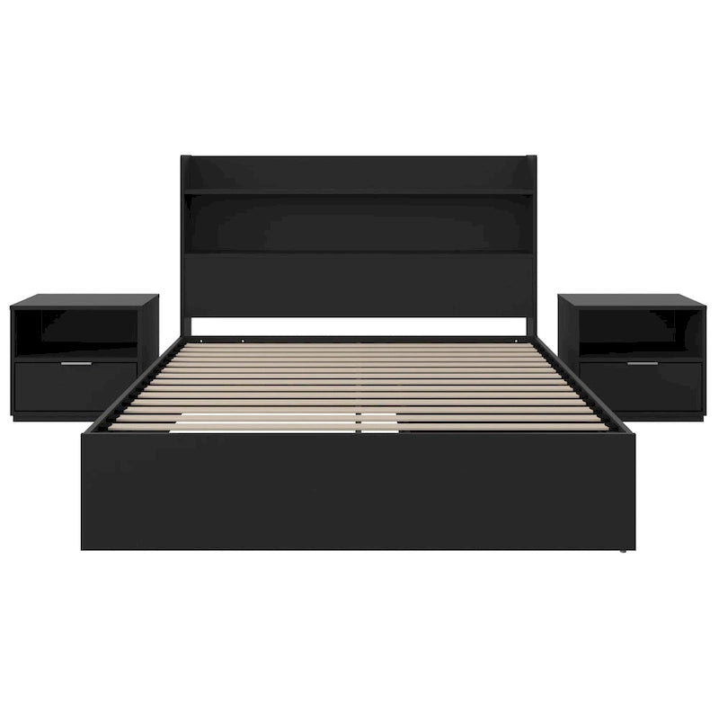 Hunter Platform Bed With Headboard And 2 Nightstands