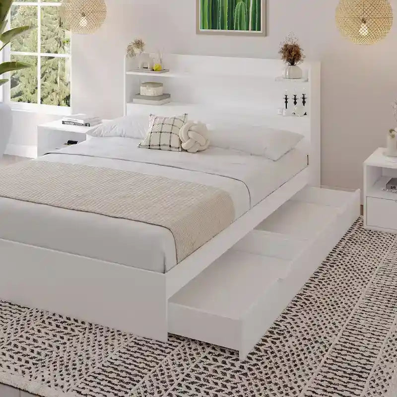 Hunter Platform Bed With Headboard And 2 Nightstands