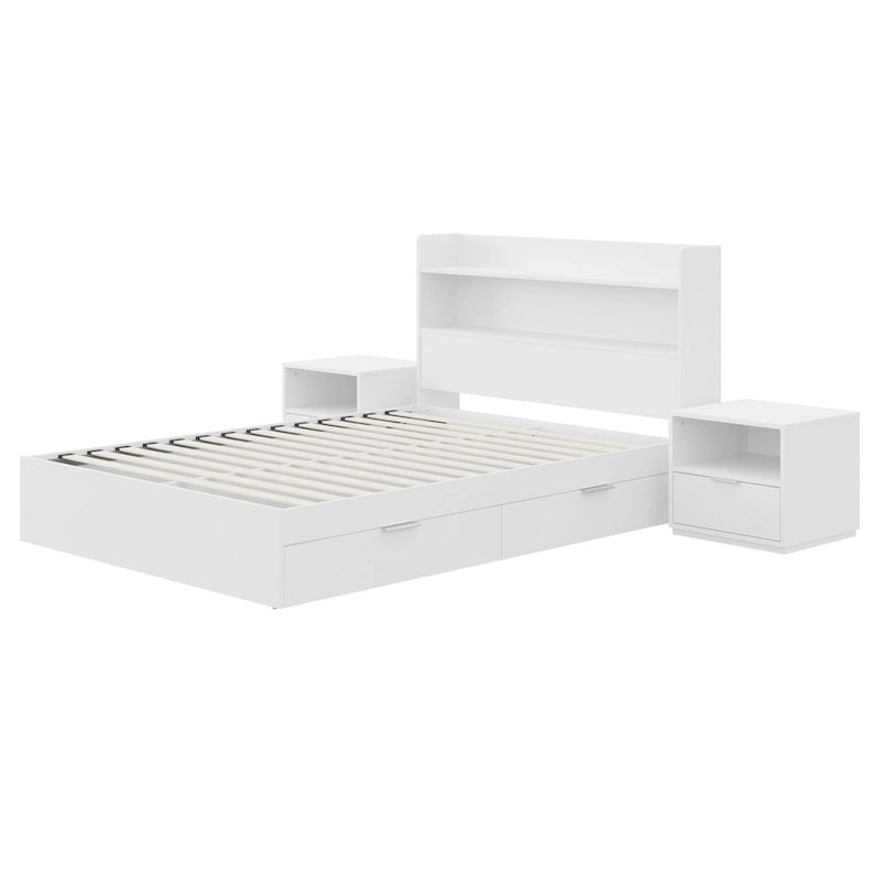 Hunter Platform Bed With Headboard And 2 Nightstands