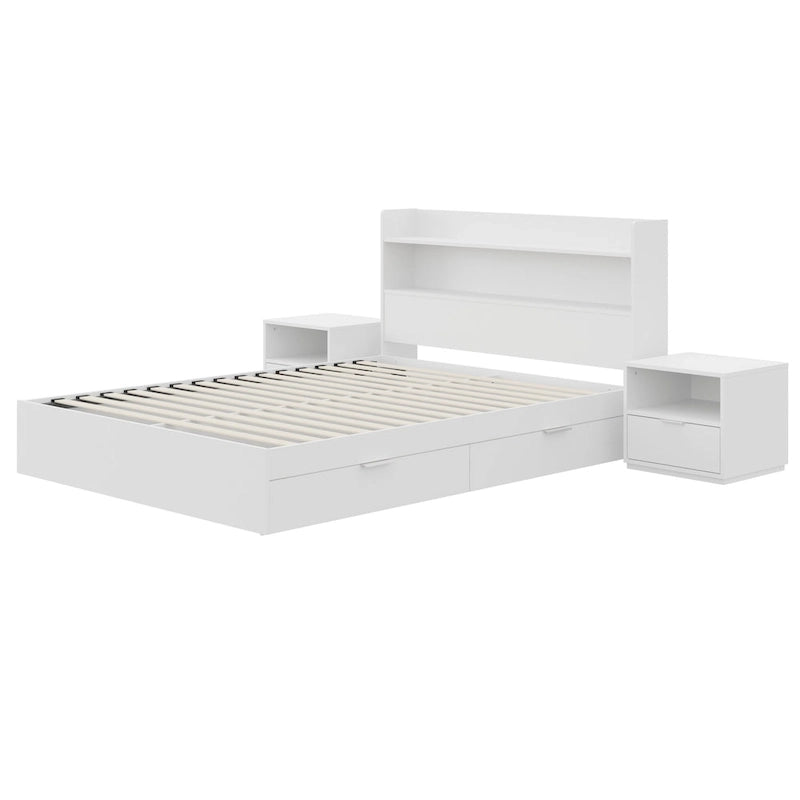 Hunter Platform Bed With Headboard And 2 Nightstands