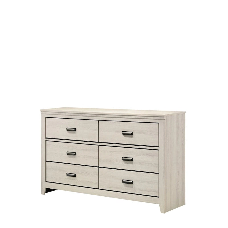 Edyth 6 Piece White LED Panel Bedroom Set
